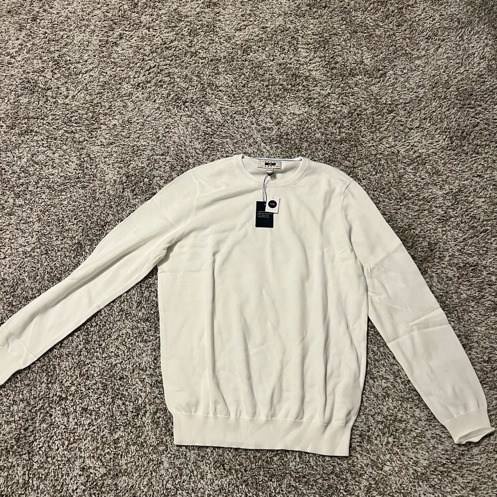 Joseph Abboud Men's Cream Crewneck Sweater